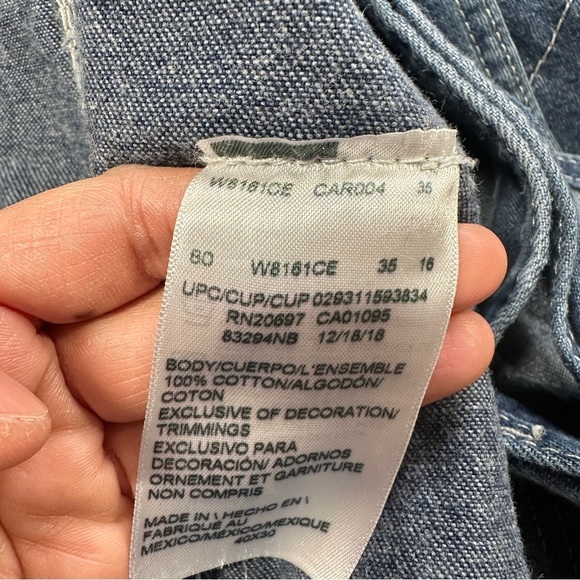 Dickies Women’s Carpenter Denim Relaxed Fit Overall Shorts Bib in Blue 40X30 - Picture 7 of 14